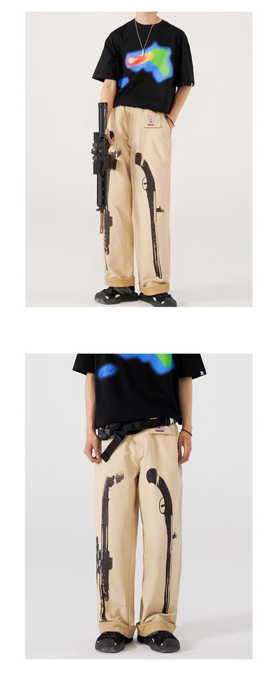 Pantalones Anchos Retro Japonés Tendencia Casual para Hombre - Image 4