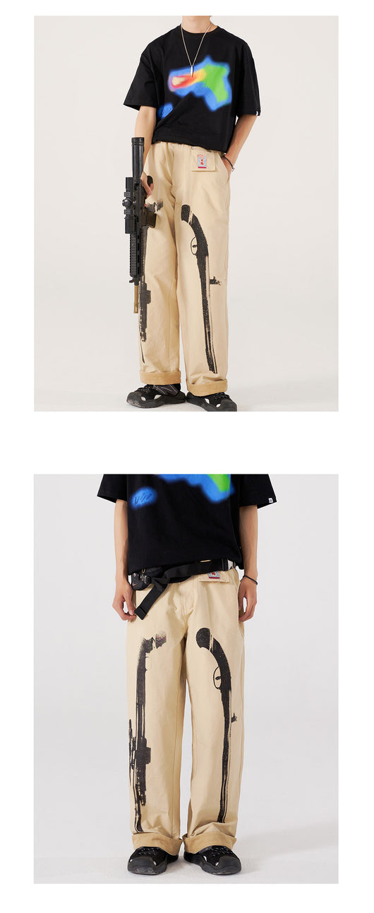 Pantalones Anchos Retro Japonés Tendencia Casual para Hombre - Image 4