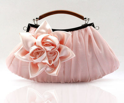 Bolso de Noche Satinado con Flor - Clutch Elegante para Mujer - Image 15