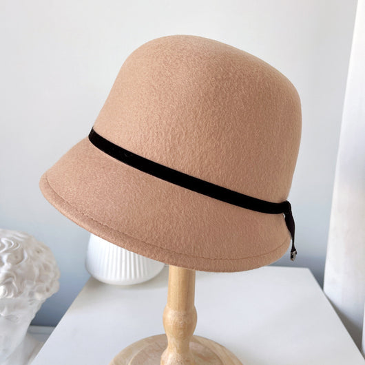 Sombreros de Fieltro de Lana para Mujer con Moño Elegante - Image 3