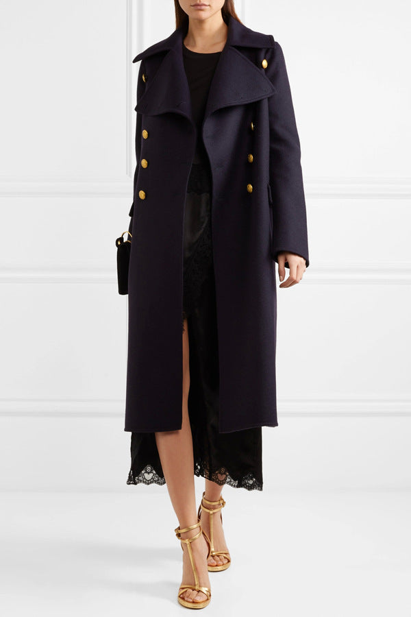 Abrigo de Lana Estilo Militar Doble Botonadura Corte Oversize - Image 7
