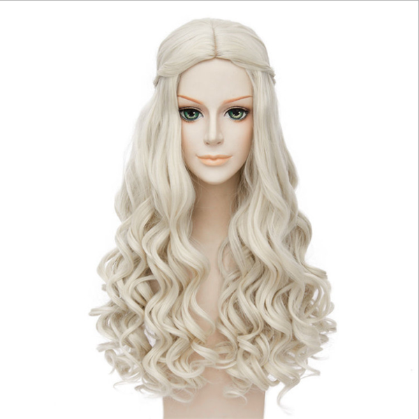 Peluca Blanca Larga Estilo Alicia en el País de las Maravillas