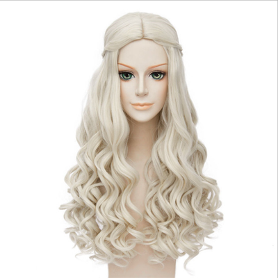 Peluca Blanca Larga Estilo Alicia en el País de las Maravillas