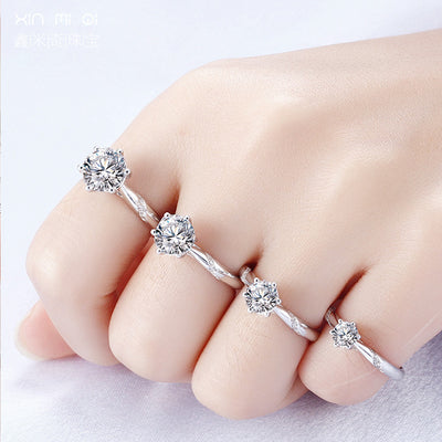 Anillo de Plata 925 con Diamante Moissanita de Seis Garras - Image 3