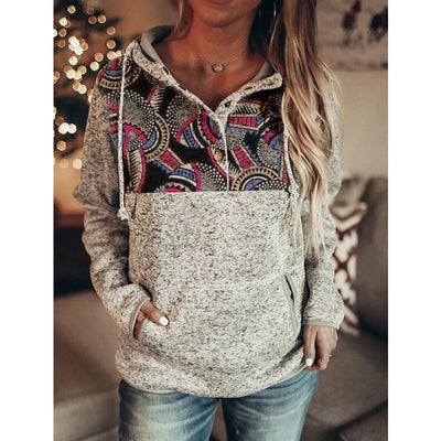 Sudadera Gris con Capucha y Estampado para Mujer - Image 8