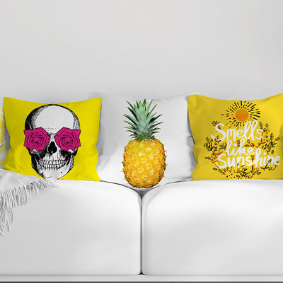 Funda de Almohada Hawaiana con Diseño Geométrico Amarillo - Image 2