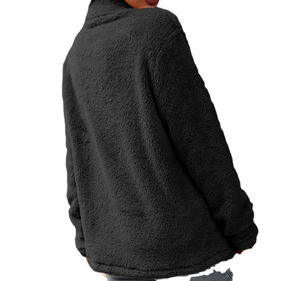 Chaqueta Plush con Cuello Alto y Cierre de Cremallera para Mujer - Image 2