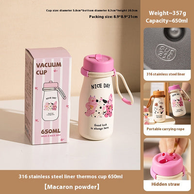 Vaso Térmico Portátil de Gran Capacidad con Pajilla para Mujeres - Image 6