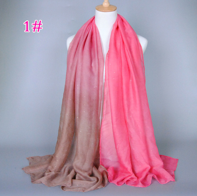 Bufanda Balinesa de Algodón y Lino con Degradado Estampado - Otoño Invierno