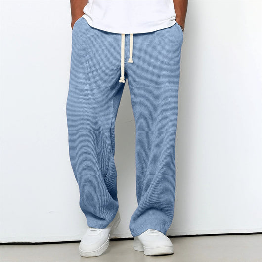 Pantalones Athleisure de Pierna Ancha y Tejido Waffle para Hombre - Image 3