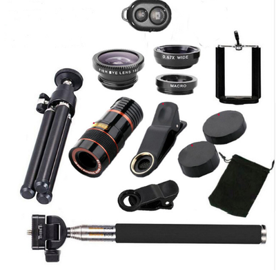 Lente Telefoto 12X Universal para Móvil con Accesorios Completos