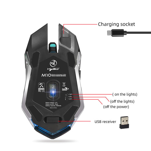 Ratón Inalámbrico Gaming 2.4GHz con Iluminación LED - Image 4