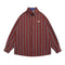 Camisa de Rayas Verticales Estilo Vintage Americano - Unisex Manga Larga