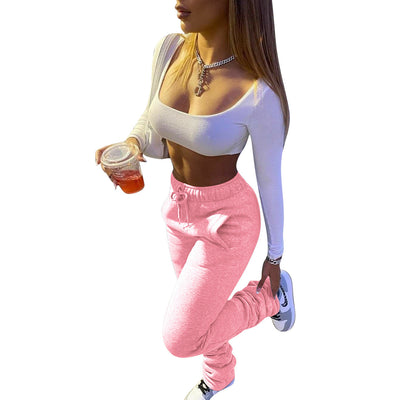 Pantalones Casuales Gruesos con Efecto Apilado para Mujer - Image 7