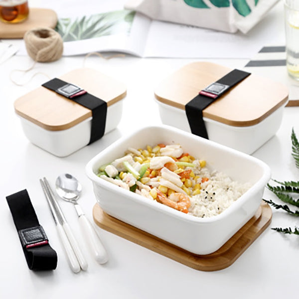 Recipiente de Cerámica Japonesa para Refrigerador - Caja Multiusos con Tapa