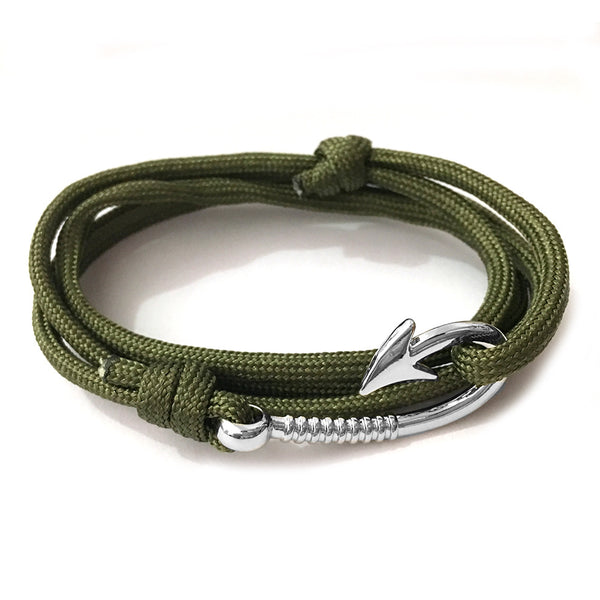 Pulsera de Supervivencia con Ancla y Anzuelo - Cuerda Náutica Ajustable