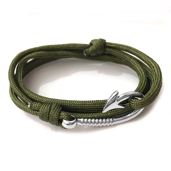 Pulsera de Supervivencia con Ancla y Anzuelo - Cuerda Náutica Ajustable