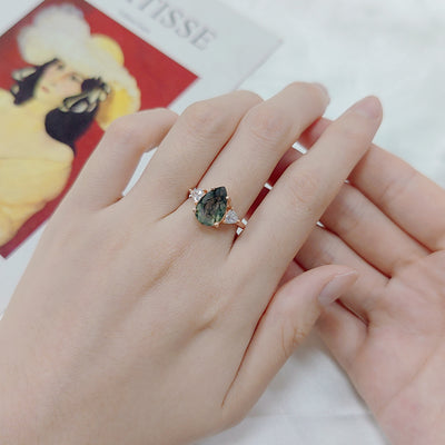Anillo de Plata 925 con Ágata de Plantas Acuáticas - Image 5