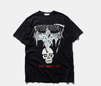 Camiseta de Algodón Puro con Diseño Calavera Religiosa Unisex - Image 6