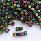 Negro Fluorescent Letter Beads 26 English Letters Music Festival Beaded Bracelet Letter 100pcs