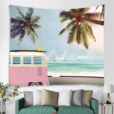 Rectangular tapestry with a vibrant floral wreath design featuring various colorful flowers and green leaves on a light pink background. - Image 10