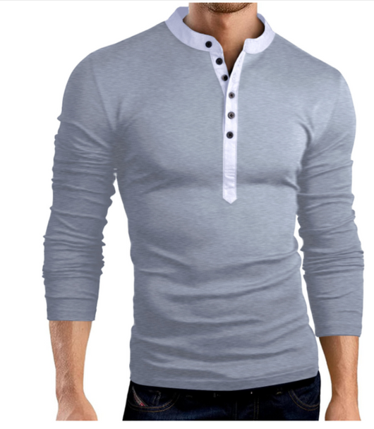 Camiseta Manga Larga Escote V Slim Fit para Hombre - Image 6