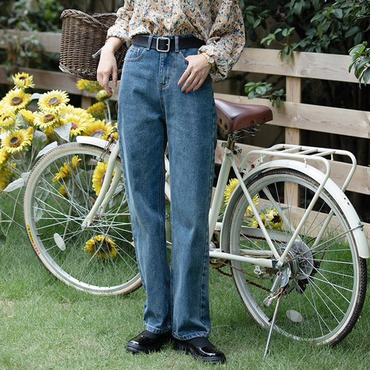 Pantalones Rectos de Pierna Ancha