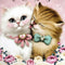 Cuadro de Diamantes Gatos Enamorados para Sala - Punto de Cruz Manual