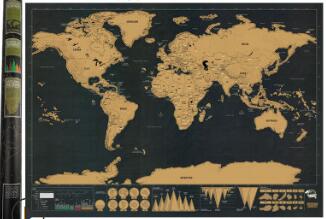 Mapa Mundi Rascable Personalizado - Póster Deluxe Grande para Decorar y Rastrear Viajes