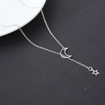 Collar Corto Cadena Clavícula Luna y Estrella - Image 12