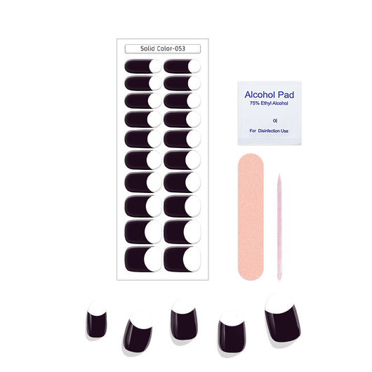 Pegatinas de Uñas Gel Francés Semicocidas Impermeables Color Sólido - Image 13