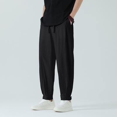 Pantalones Minimalistas para Hombre Primavera-Verano con Botones de Nudo - Image 7