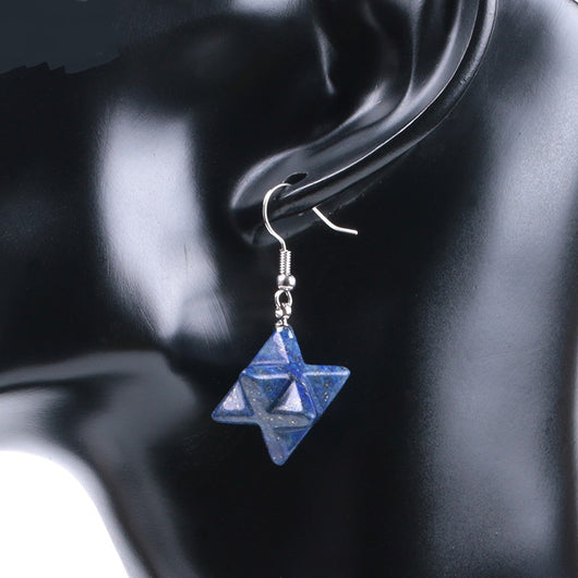 Aretes Estrella Merkaba de Cristal Natural Tallado - Image 26