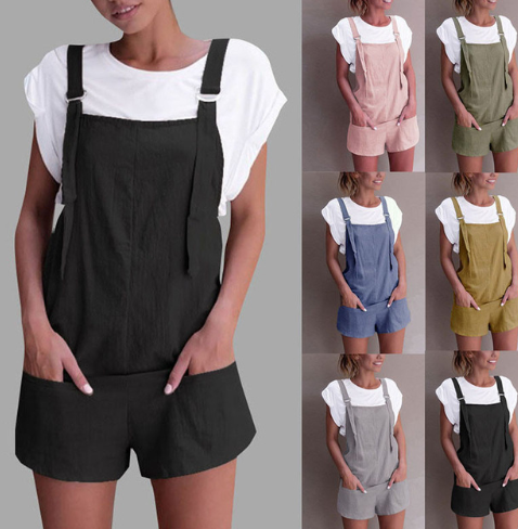 Shorts Overall de Algodón Juvenil - 4 Colores