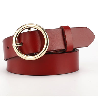 Cinturón de Cuero Ancho para Mujer con Hebilla Redonda - Estilo Casual y Versátil - Image 12