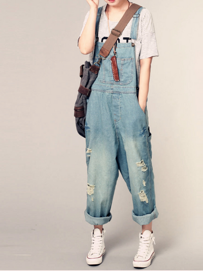 Pantalones Vaqueros Anchos Deslavados para Mujer - Estilo Casual Holgado - Image 7