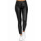 Pantalones Casuales de PU Color Puro