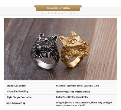 Anillo de Cabeza de Lobo Audaz para Hombres - Image 8