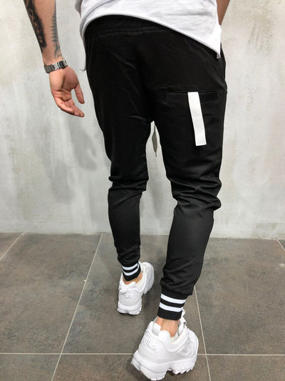 Pantalones Casuales de Algodón con Diseño Spliced para Hombre - Image 13
