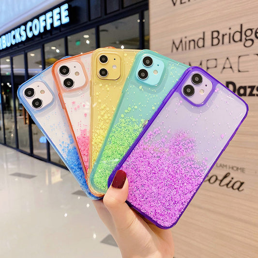 Funda Degradado Glitter Cielo Estrellado - Carcasa Flexible Epoxi