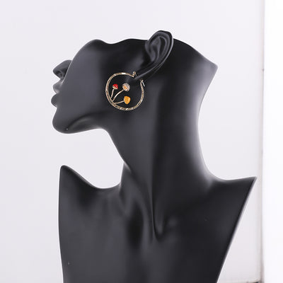 Aretes Colgantes Tres Hongos Dorados para Mujer - Diseño Trendy y Dulce - Image 4