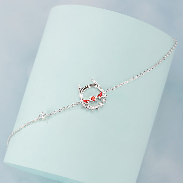 Pulsera de Plata Esterlina para Mujer con Detalles Blancos