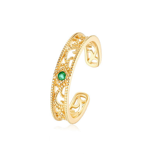 Anillo de Encaje Calado con Rayas Delicadas