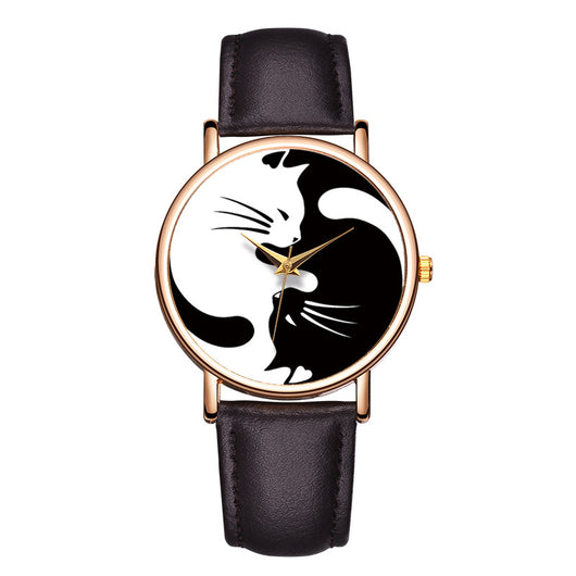 Reloj de Diseño Minimalista Gato Blanco y Negro - Image 5