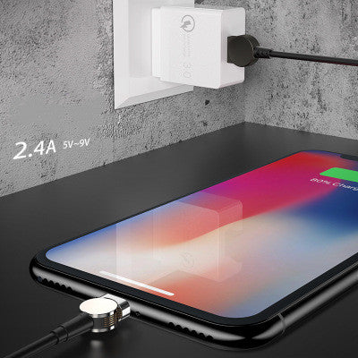 Cable de Carga Magnético Rotativo 3 en 1 - Compatible con Android, iPhone y USB-C