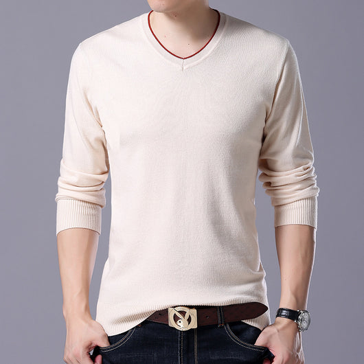 Suéter Cuello V para Hombre - Abrigo Versátil Primavera a Invierno - Image 10