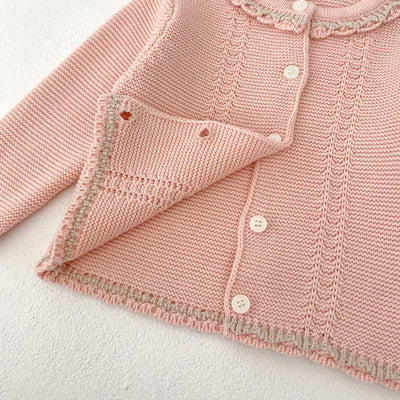 Conjunto de Dos Piezas para Bebé Niña - Cardigan Bicolor con Falda Pantalón Suspensores - Image 15