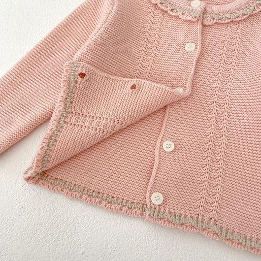 Conjunto de Dos Piezas para Bebé Niña - Cardigan Bicolor con Falda Pantalón Suspensores - Image 15