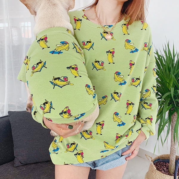 Conjunto a juego para padres e hijos con diseño de perrito