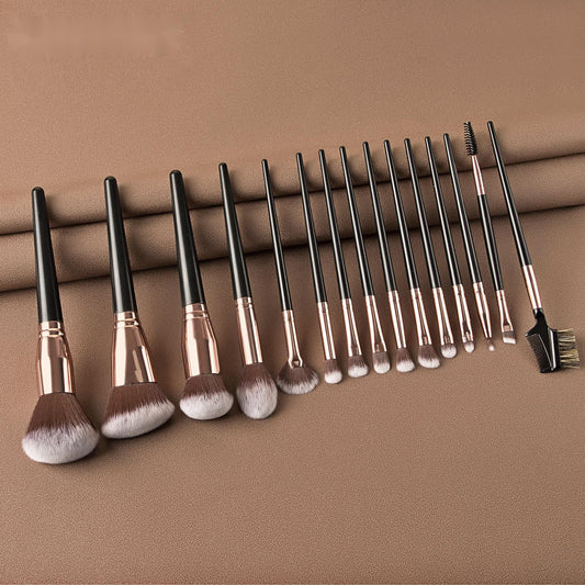 Set de 15 Brochas de Maquillaje Profesional con Aplicadores para Sombra - Image 2